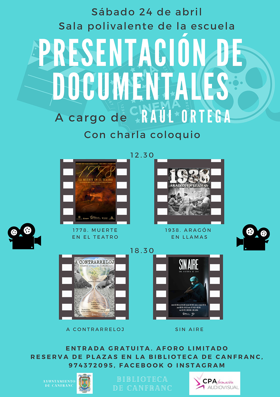 Proyección de documentales y posterior charla coloquio a cargo de Raúl Ortega, colaborador en la Recreación de la Inauguración de la Estación Internacional de Canfranc.