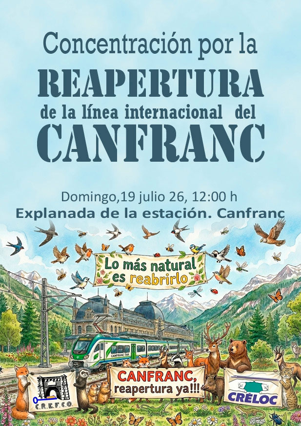 Concentraci&oacute;n por la reapertura de la l&iacute;nea internacional de Canfranc