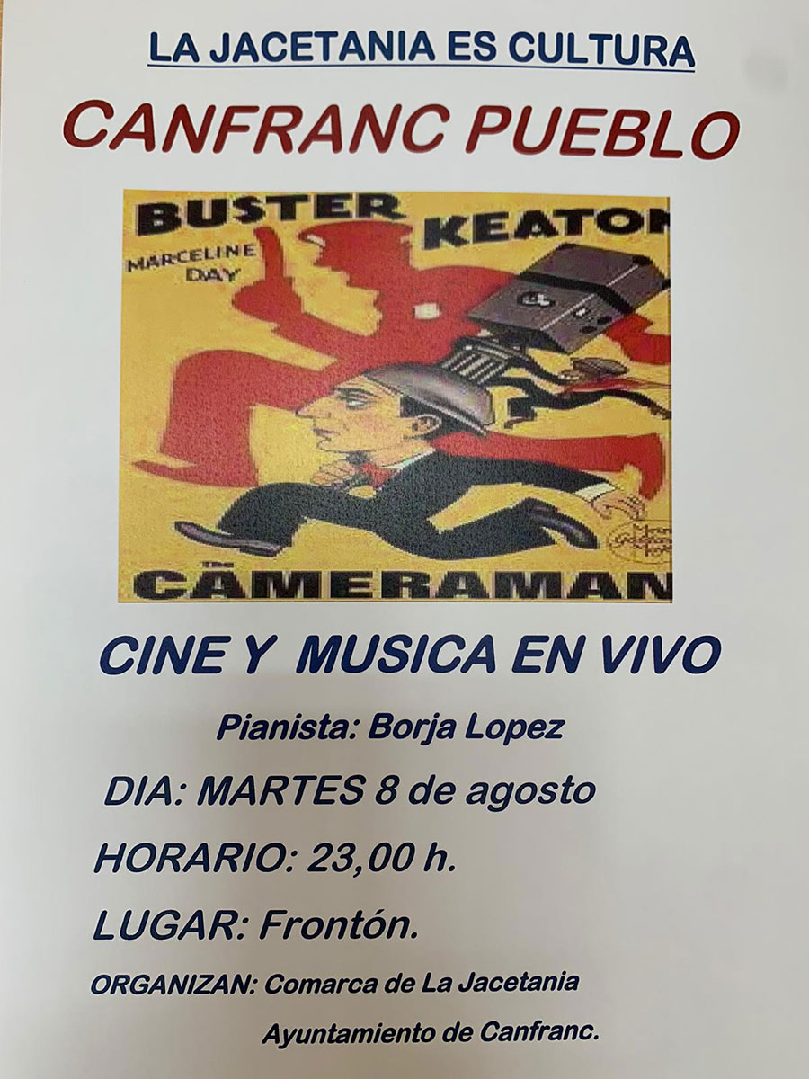 Cine y Música en Vivo con la película "Cameraman" de Buster Keaton y Marceline Day y al piano con Borja López.