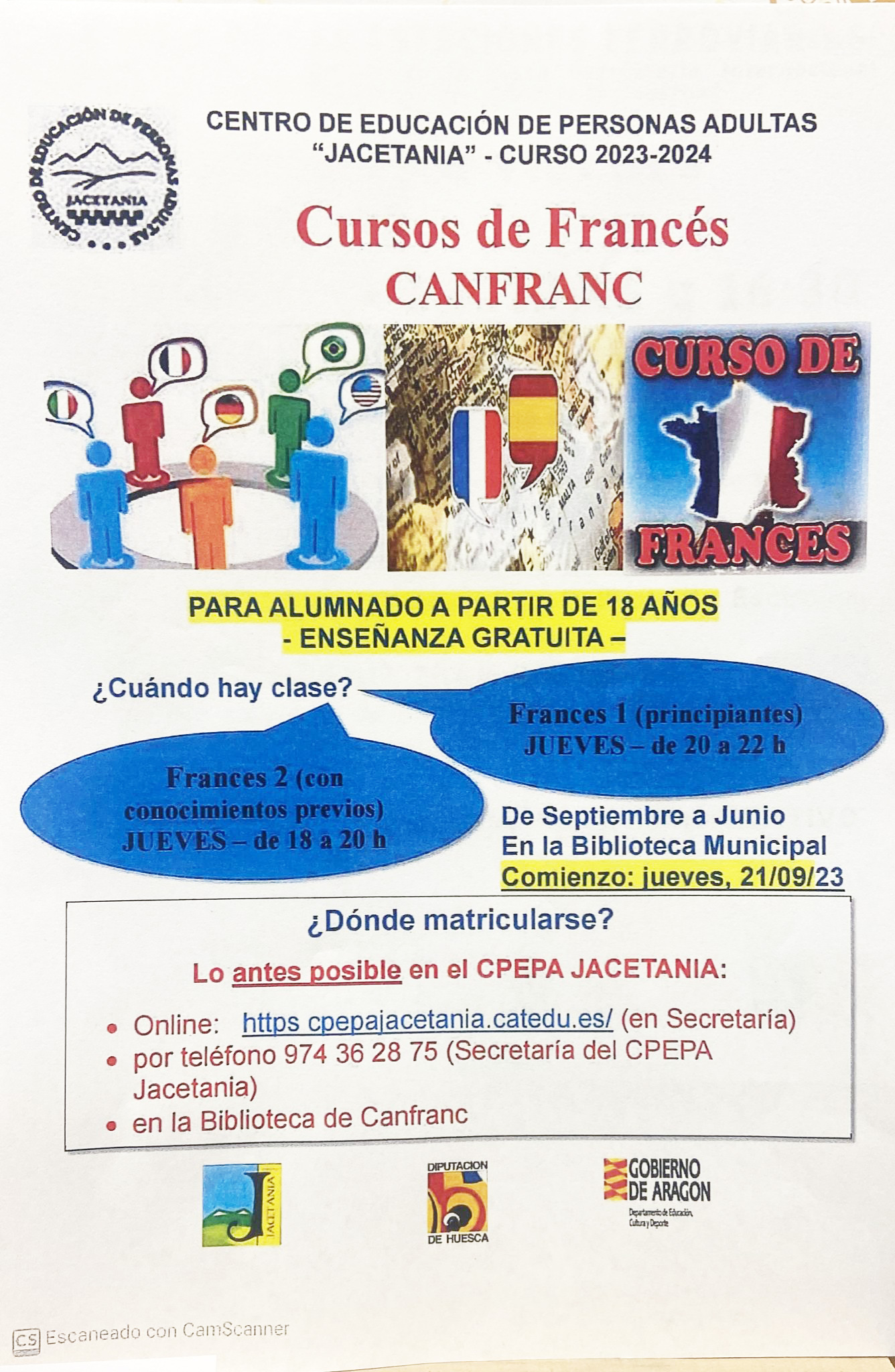 Cursos de francés en Canfranc