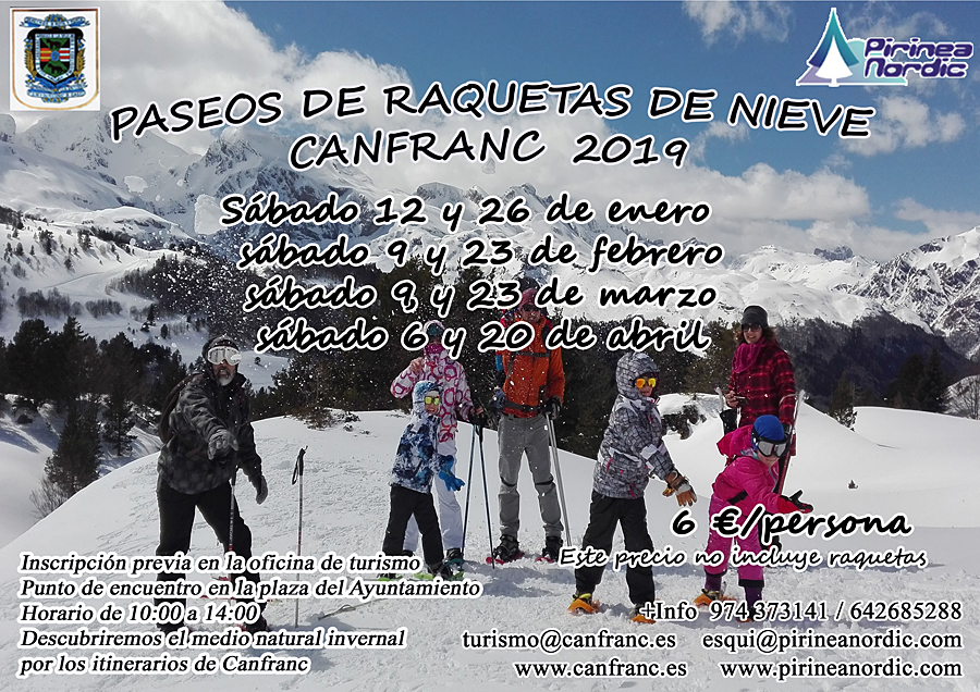 Paseos de raquetas de nieve Canfranc 2019