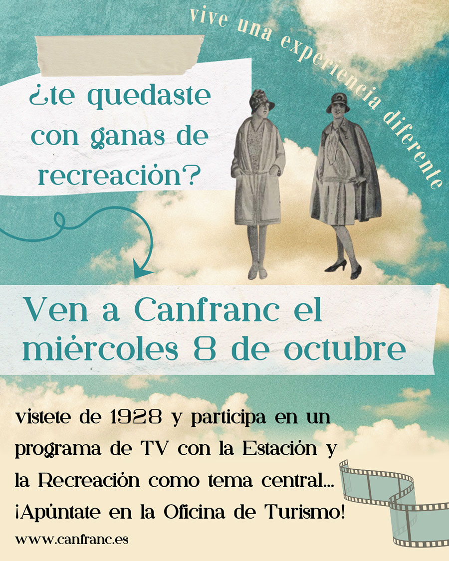 Participa en el rodaje de un programa TV sobre la recreación y Canfranc