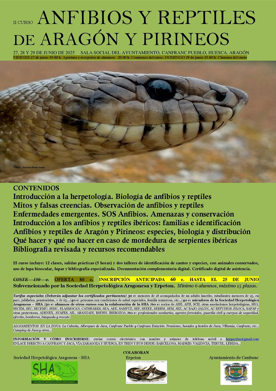 II Curso anfibios y reptiles de Aragón y Pirineos