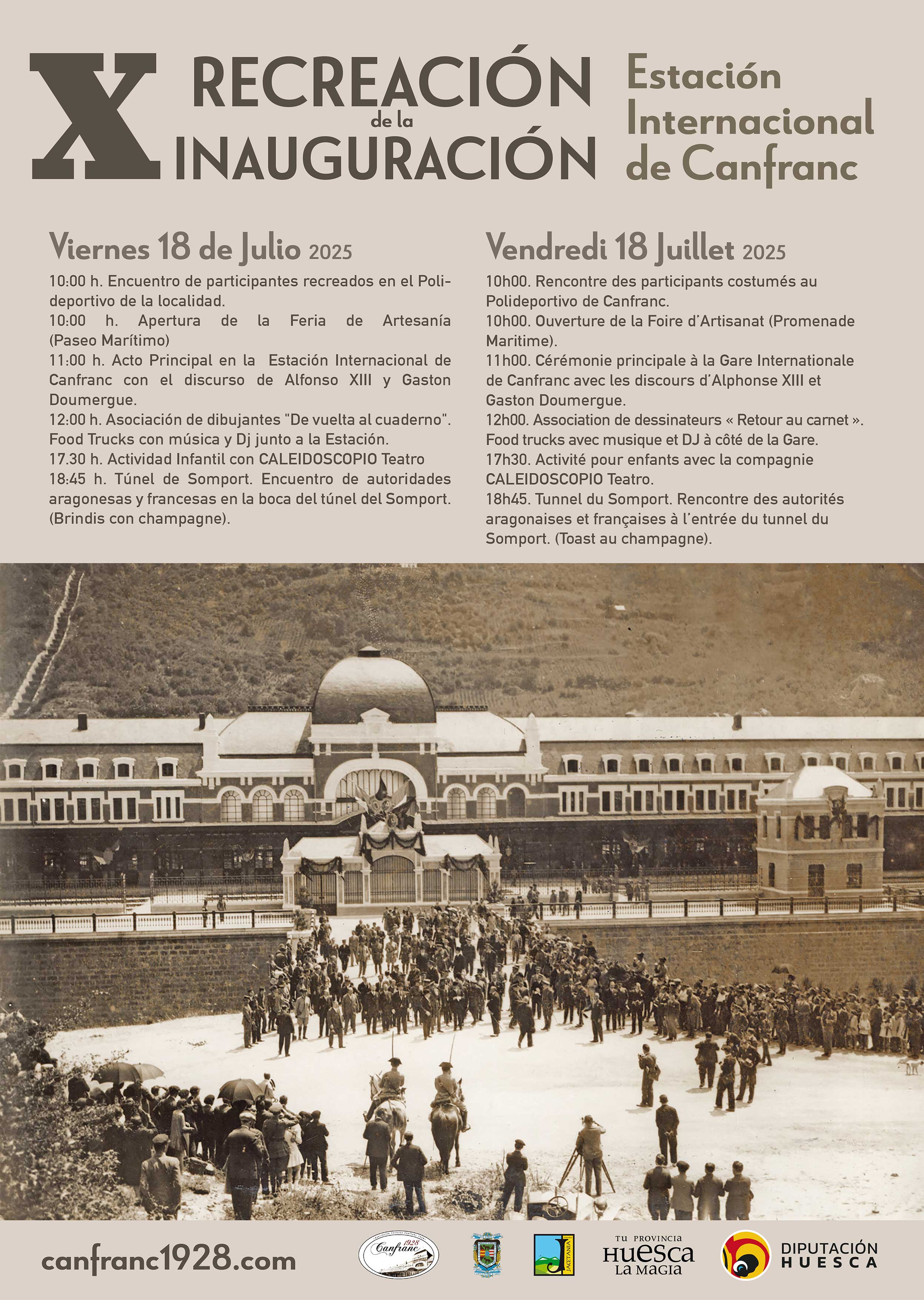 Recreación de la Inauguración de la Estación Internacional de Canfranc