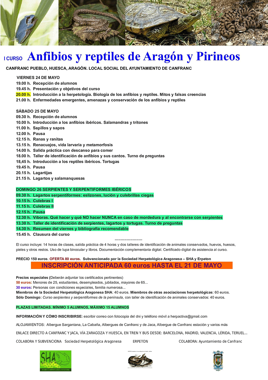  Curso Anfibios y reptiles de Aragón y Pirineos