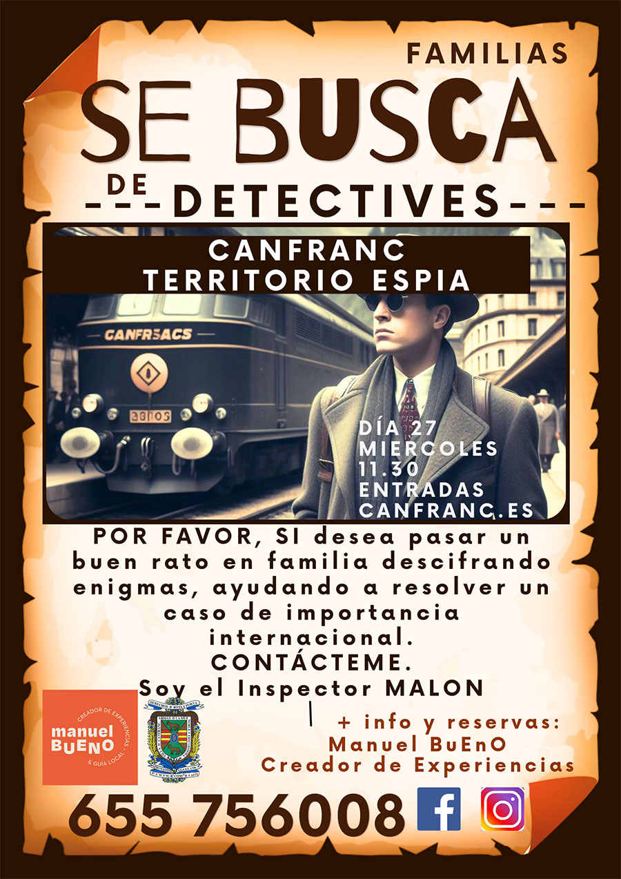 Miércoles 27 de marzo 11.30h "Se buscan detectives. Canfranc, territorio espía"