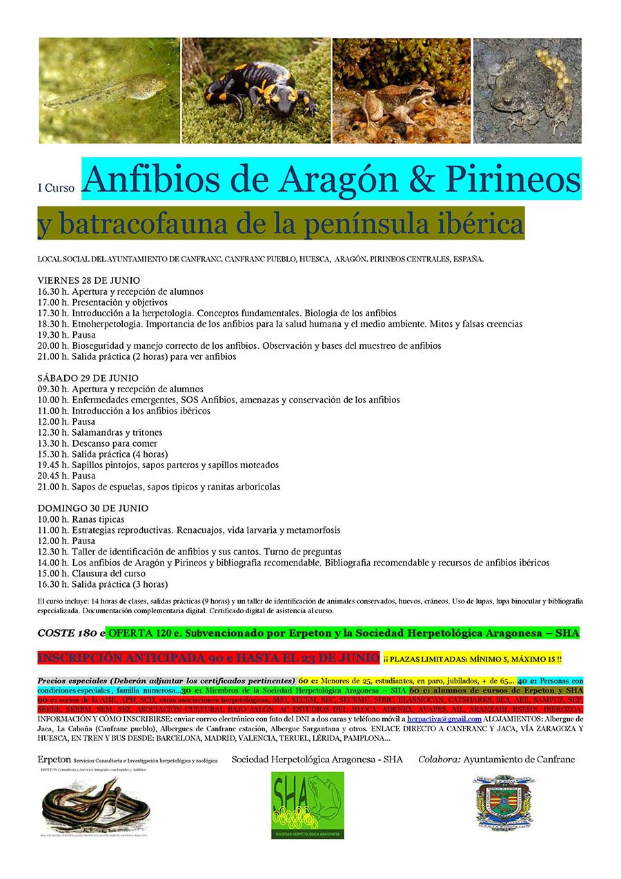 I Curso Herpetología Anfibios ARAGÓN PIRINEOS