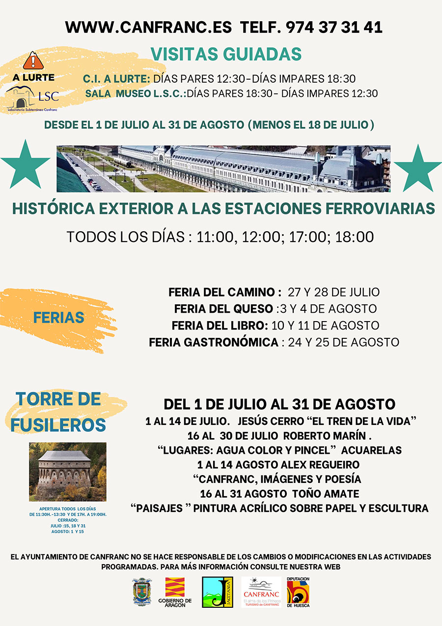 Actividades VERANO 2024 en Canfranc