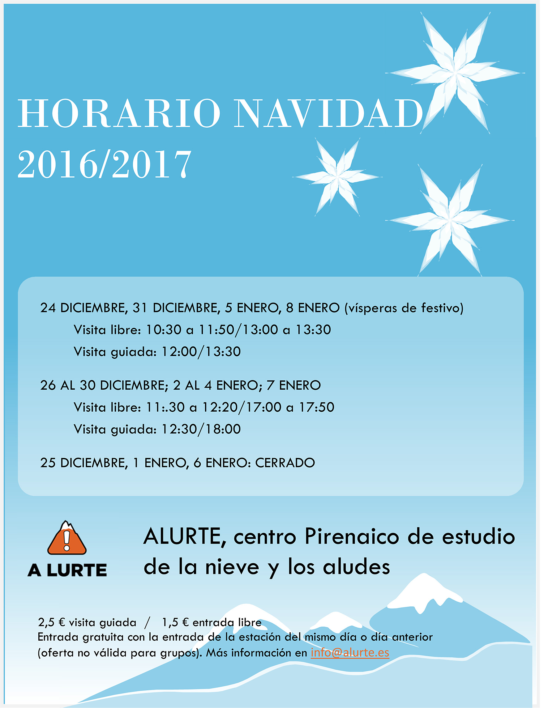 Horarios y visitas guiadas A LURTE