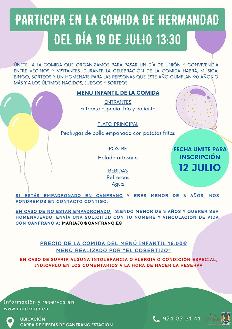 Menú COMIDA DE HERMANDAD
