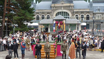 Recreacin de la inauguracin de la Estacin Internacional