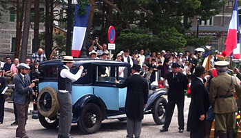 Recreaci�n de la inauguraci�n de la Estaci�n Internacional