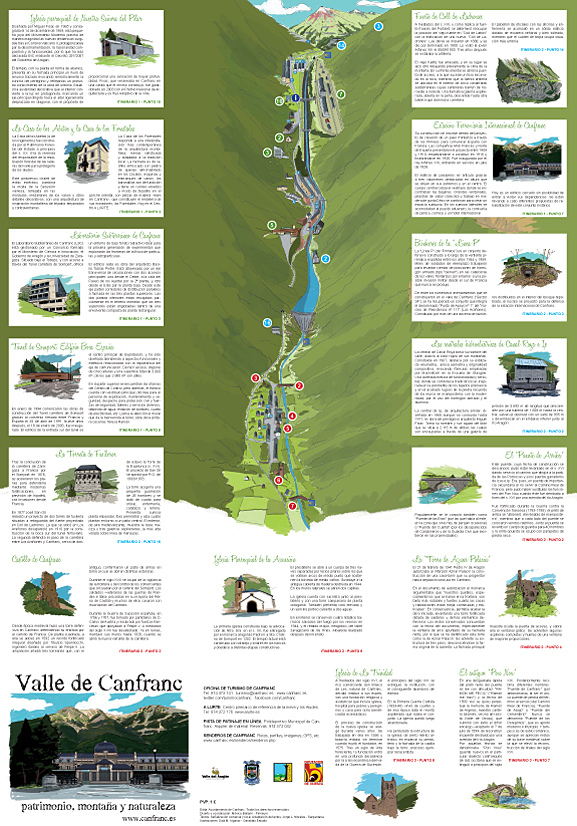 Mapa de Canfranc. Patrimonio, montaña y naturaleza. A la venta en la Oficina de Turismo